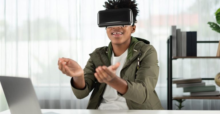 african-american-looking-through-vr-holding-interesting-data-meta-contrivance_31965-566576